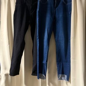 TWO PAIR Wallflower Classic Black Denim Skinny Jeans